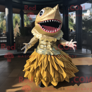 Guld Megalodon maskot...