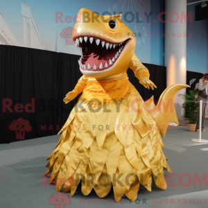 Gold Megalodon mascot...