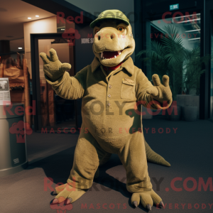 Oliven T Rex maskot kostume...