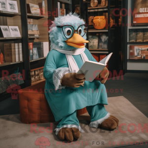 Teal Gull mascot costume...