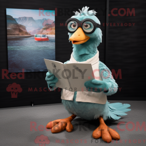 Teal Gull mascot costume...