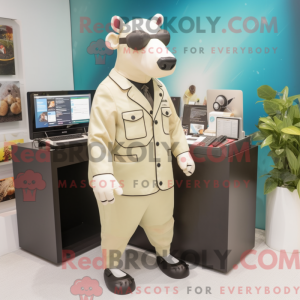 Cream Tapir mascot costume...