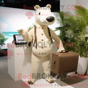 Cream Tapir mascot costume...