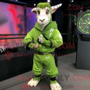 Lime Green Boer Goat mascot...