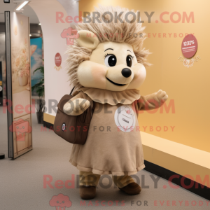 Beige pinnsvin maskot drakt...