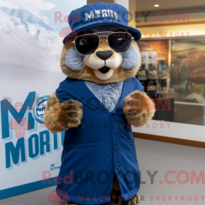 Navy Marmot mascot costume...