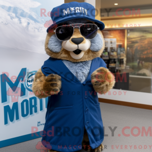 Navy Marmot maskot kostume...