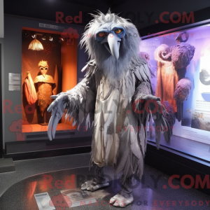 Sølv Harpy maskot kostume...