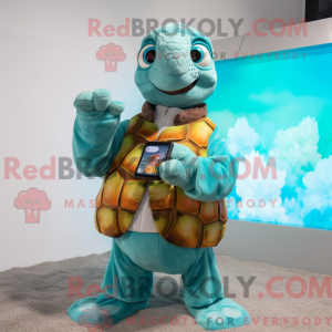 Turquoise Sea Turtle mascot...