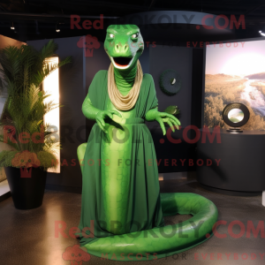 Grøn Titanoboa maskot...