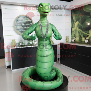 Grøn Titanoboa maskot...