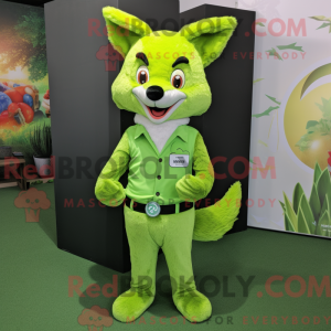 Lime Green Fox maskot...