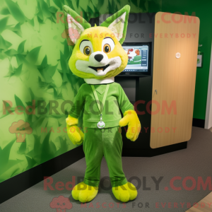 Lime Green Fox mascot...