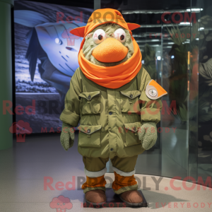 Olive Clown Fish mascot...