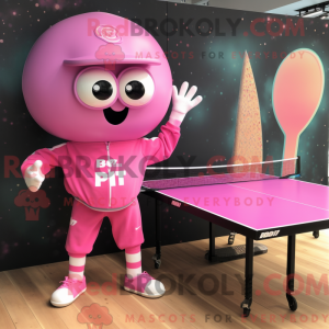 Rosa Ping Pong Bord maskot...