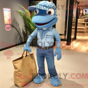 Blue Python mascot costume...