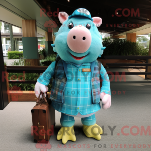 Cyan So maskotkostumefigur...