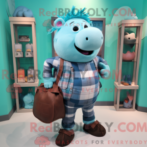 Cyan So maskotkostumefigur...