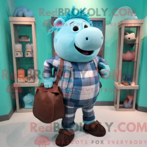 Cyan Sow mascot costume...