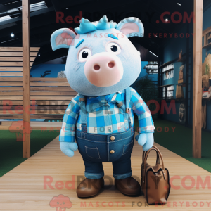 Cyan Sow mascot costume...