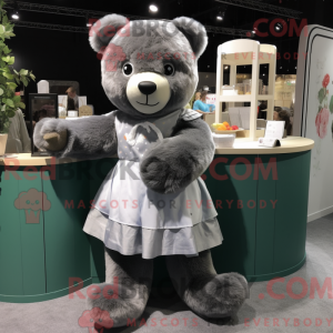 Gray Teddy Bear mascot...