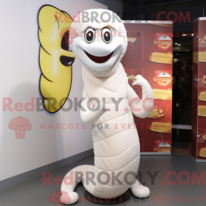 Hvid Python maskot kostume...