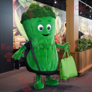 Grøn Broccoli maskot...