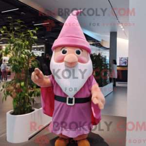 Pink Wizard maskot kostume...