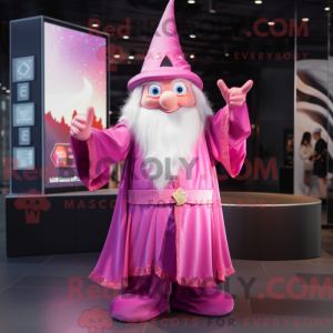 Pink Wizard mascot costume...