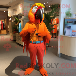 Orange Macaw mascot costume...