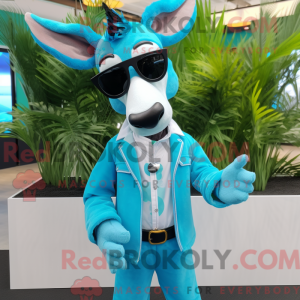 Cyan Okapi Maskottchen...