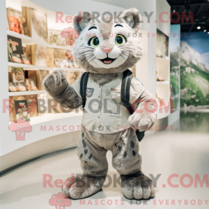 Gray Bobcat mascot costume...