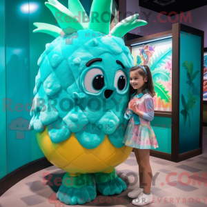 Turquoise Pineapple mascot...