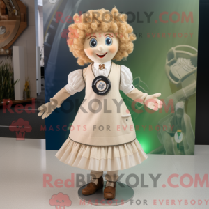 Beige Irish Dancer mascot...