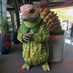 Oliven Pangolin maskot...