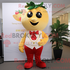 Gold Strawberry mascot...