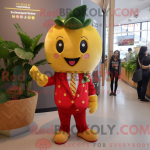 Gold Strawberry mascot...