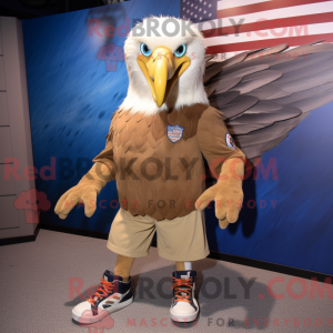 Tan Bald Eagle mascot...