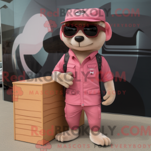 Pink Mongoose Maskottchen...