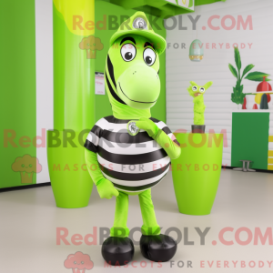 Lime Green Zebra mascot...