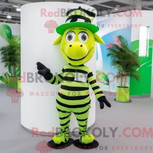 Lime Green Zebra mascot...