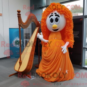 Orange Celtic Harpe maskot...