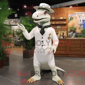 Hvid Allosaurus maskot...