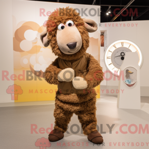Brown Merino Sheep mascot...