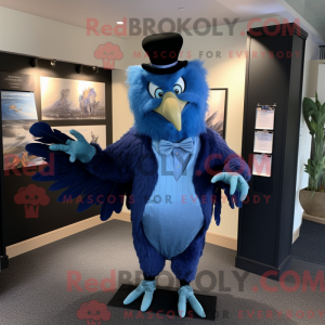 Blå Harpy maskot kostume...