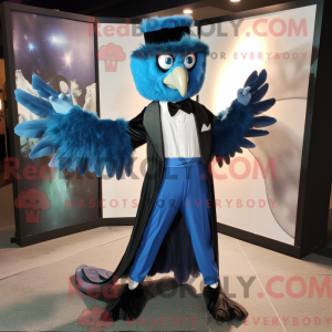 Blue Harpy mascot costume...