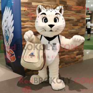 Creme Bobcat maskot kostume...