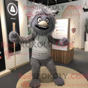 Grå Knife Thrower maskot...