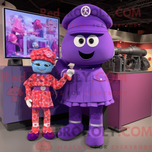 Purple Army Soldier mascot...