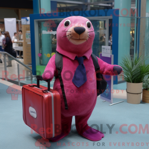 Magenta Sea Lion mascot...